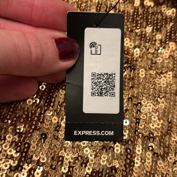 NWT Express Gold Sequin Crop Tank - S - Picture 4 of 6